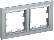 Рамка универсальная IEK Brite РУ-2-БрА 2-м. алюминий  картинка